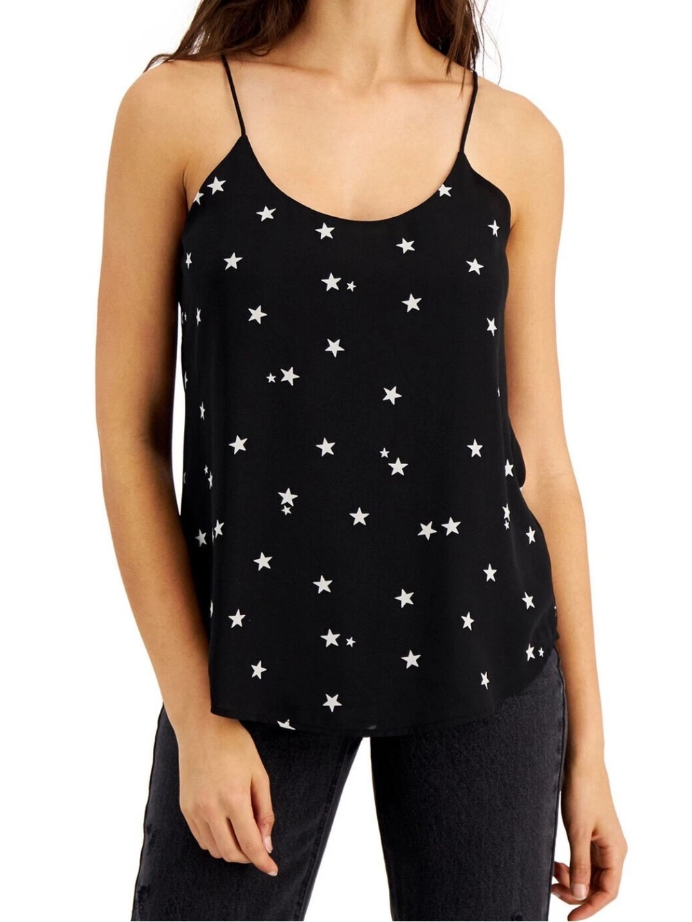 Bar III Black Star Print Camisole Tank